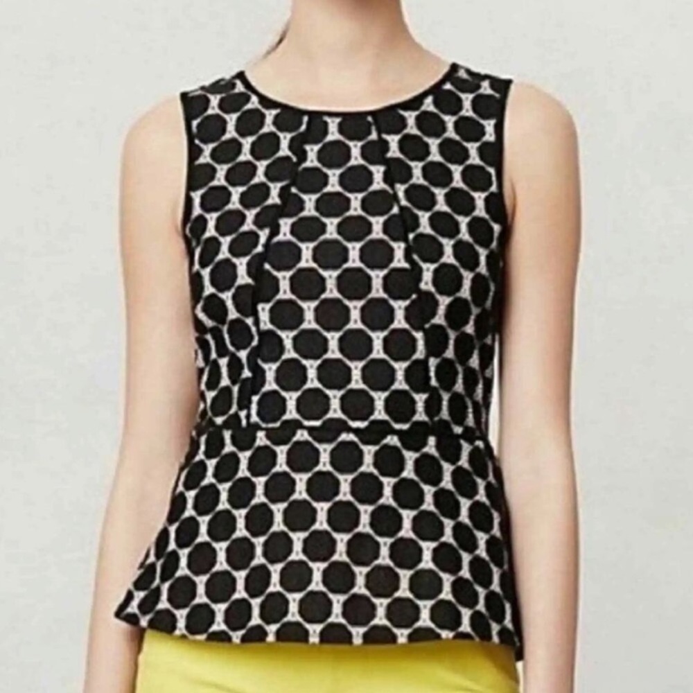 Anthropologie Weston Wear Polka Dot Peplum Top Size M